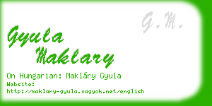gyula maklary business card